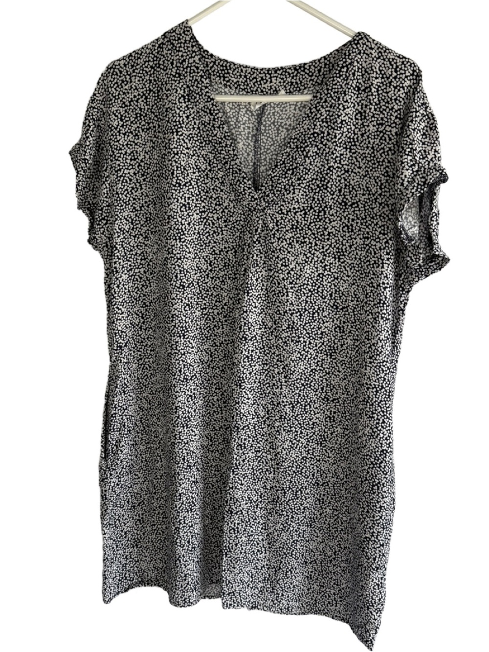 GAP Navy White Dot Pattern Short Sleeve Sheath Mini Dress Size L